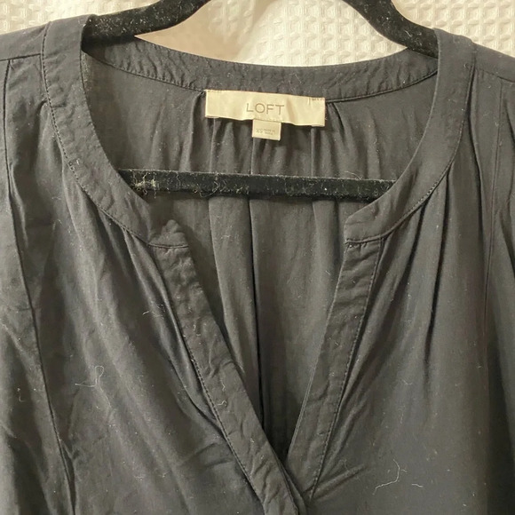 LOFT Tiered Split Neck Swing Dress - Picture 4 of 5